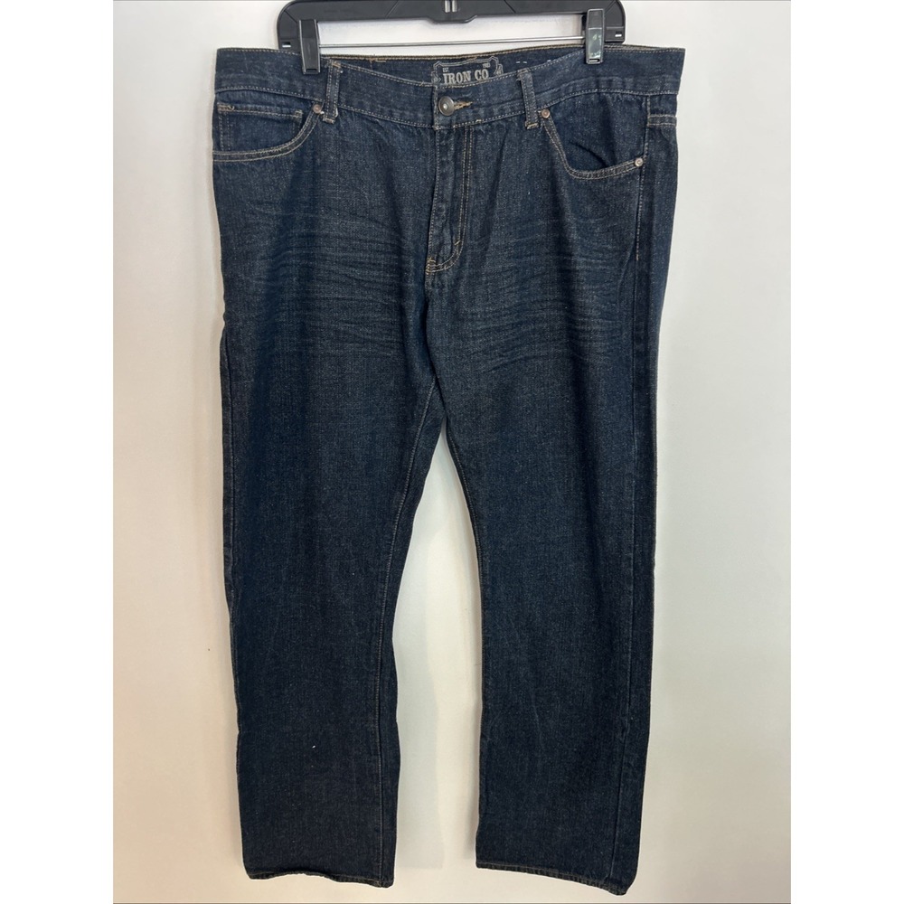 Iron Co Men's‎ Jeans 38W 32L Dark Blue Wash Regular Fit Straight Leg